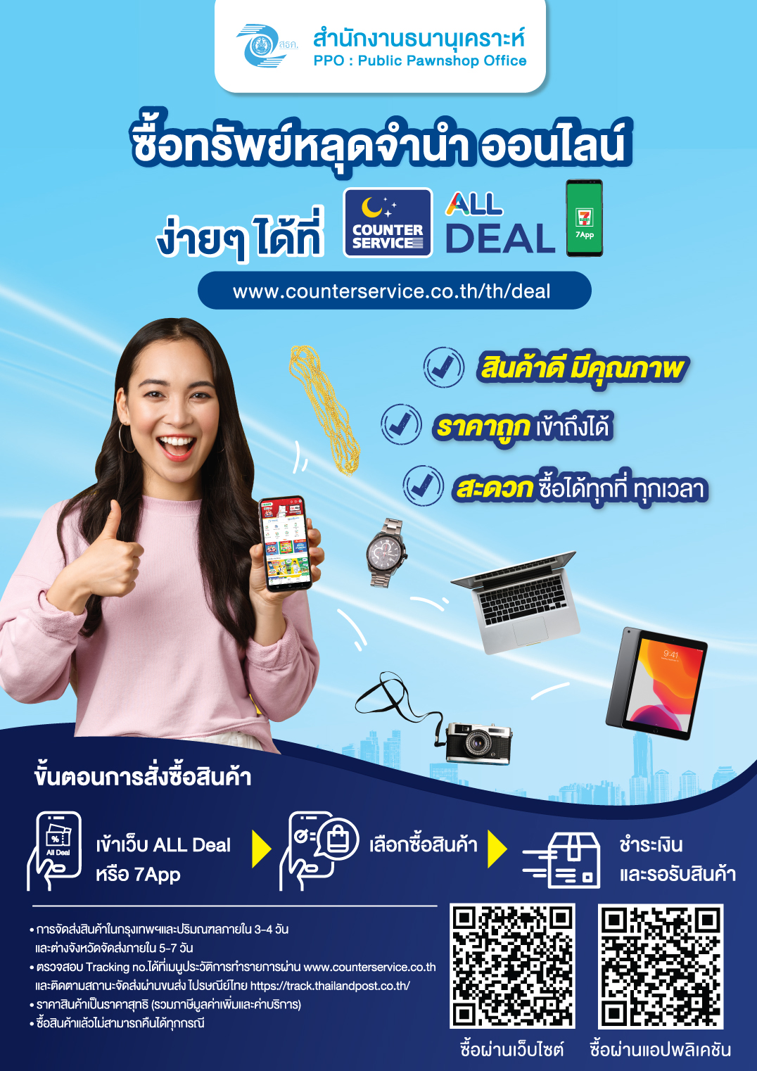 ซื้อทรัพย์หลุดจำนำง่ายๆ ที่ Counter Service